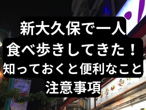 新大久保で一人食べ歩きしてきた！知っておくと便利なことや注意事項も！